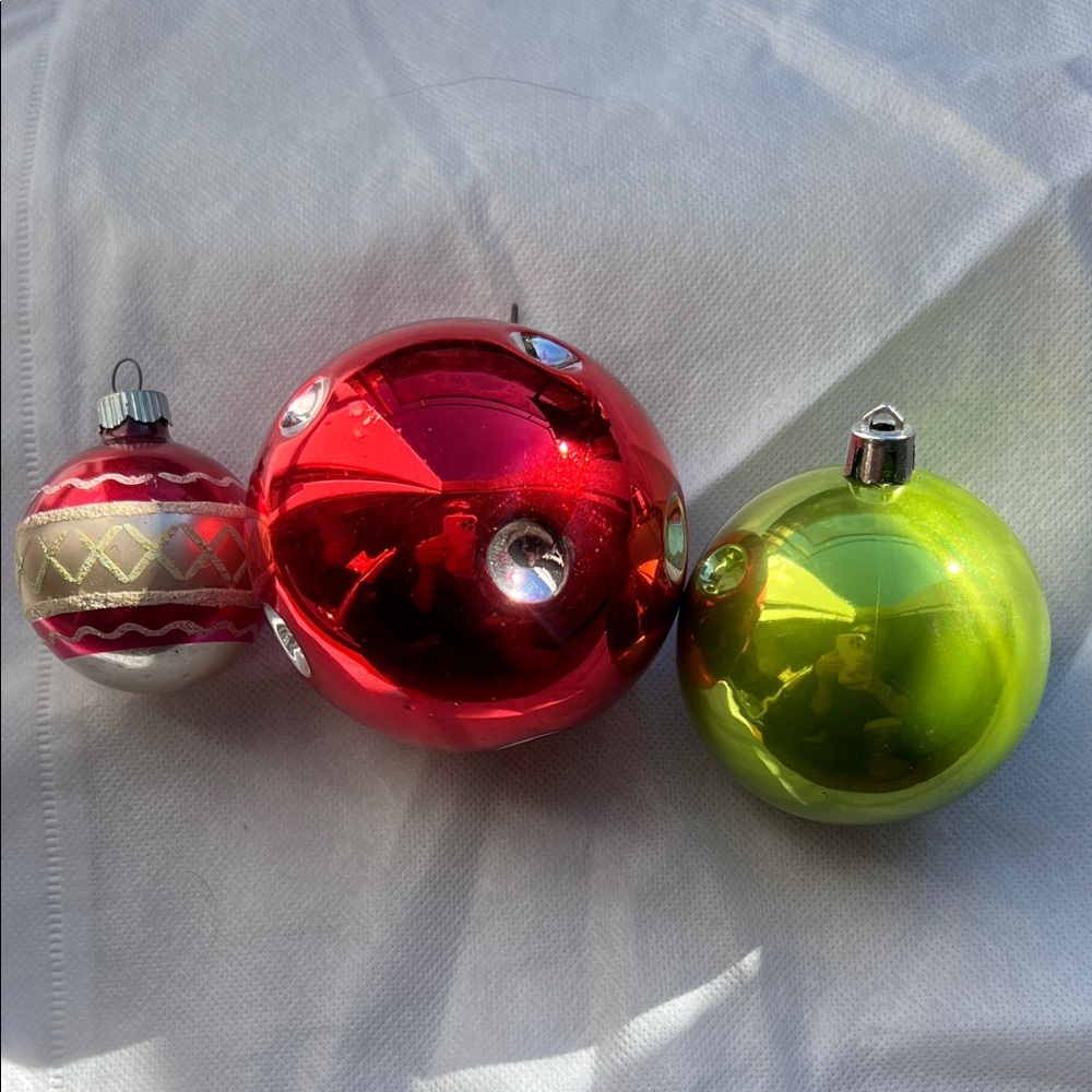 Festive Red and Green Holiday Ornaments